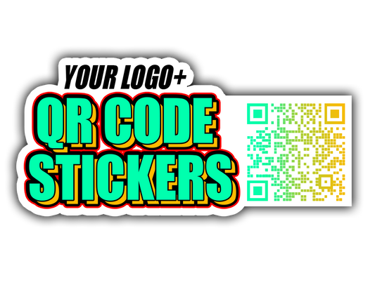 YOUR LOGO + QR CODE STICKERS